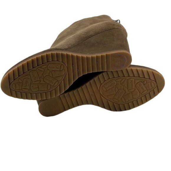 Korks Womens Brown Suede Wedge Ankle Boots 8M With Back Zipper Closure - Picture 6 of 12